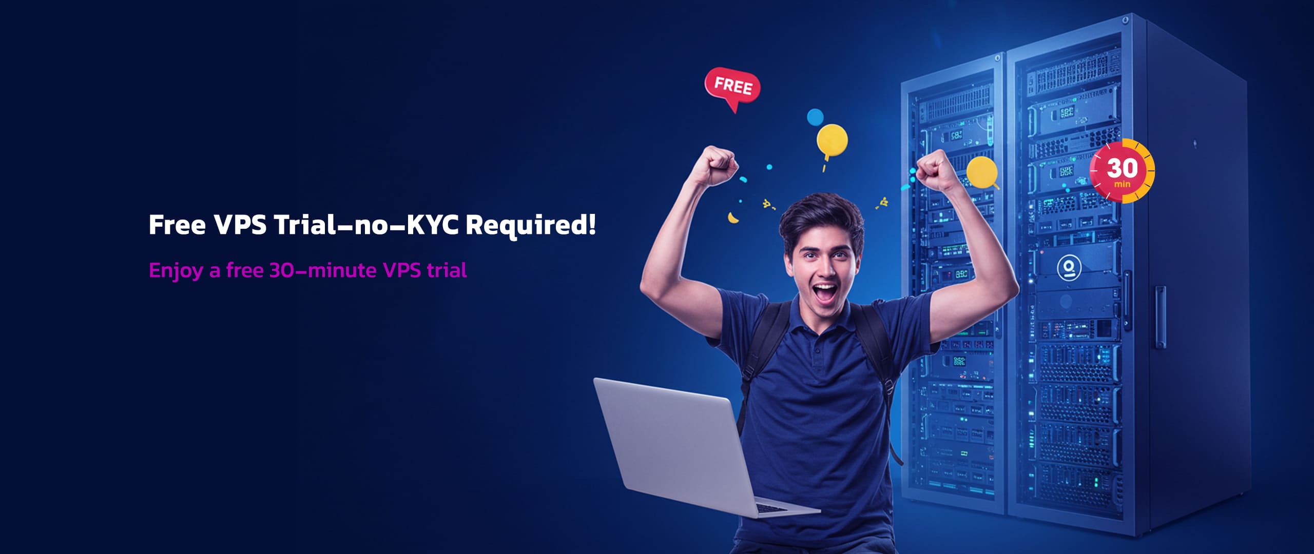 Get a free 30 minute trial VPS Hosting server from GhostVPS